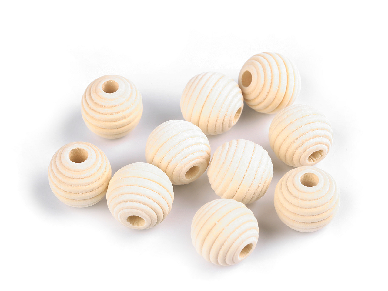 Beehive beads unfinished wood honeycomb beads ø20 mm - Natural light (10 Pieces)