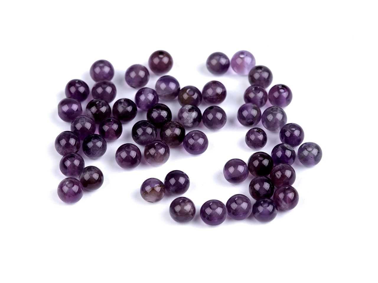 Mineral beads amethyst ø4 mm - Ametyst (41 Pieces)