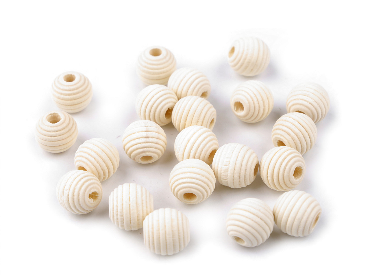Beehive beads unfinished wood honeycomb beads ø14 mm - Natural light (30 Pieces)