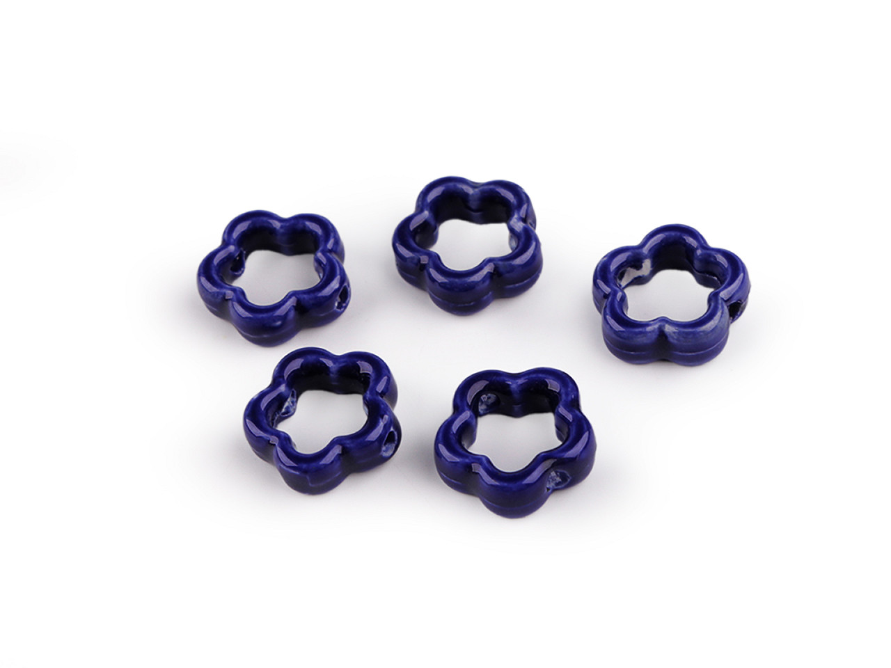 Porcelain beads / components for making ornaments and pendants - Red (5 Pieces)