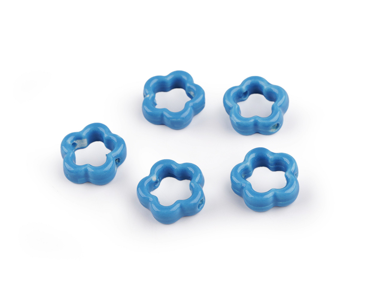 Porcelain beads / components for making ornaments and pendants - Red (5 Pieces)