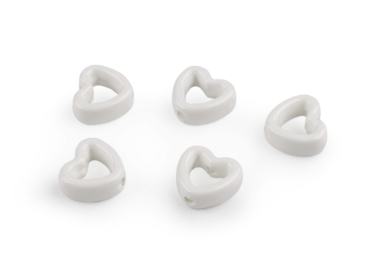 Porcelain beads / components for making ornaments and pendants - Red (5 Pieces)