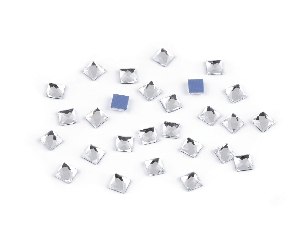 Iron-on hotfix rhinestones square, full-surface grinding 4x4 mm - Crystal (2 Grams)
