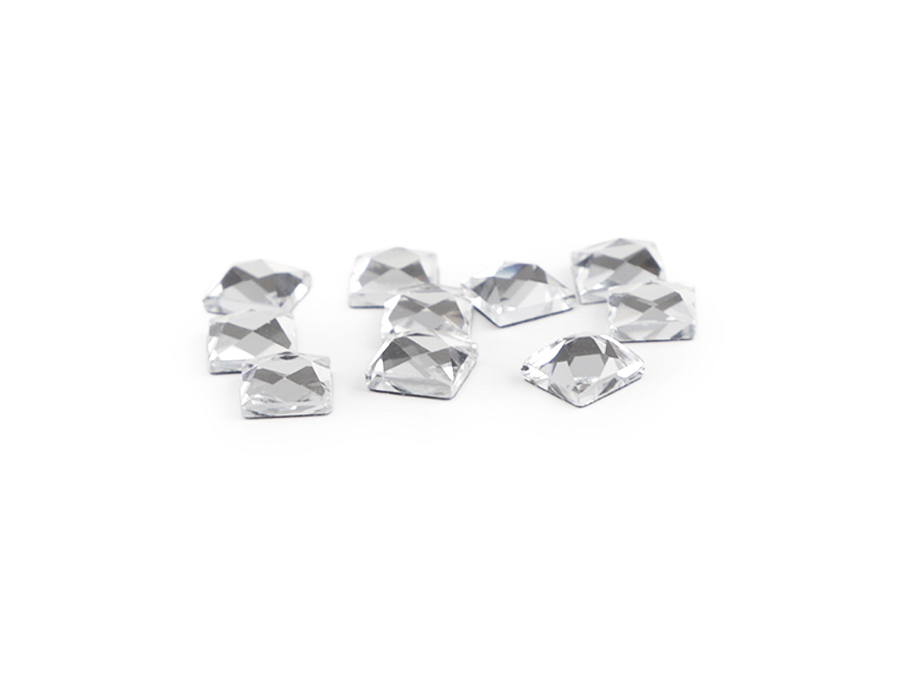 Iron-on hotfix rhinestones square, full-surface grinding 4x4 mm - Crystal (2 Grams)