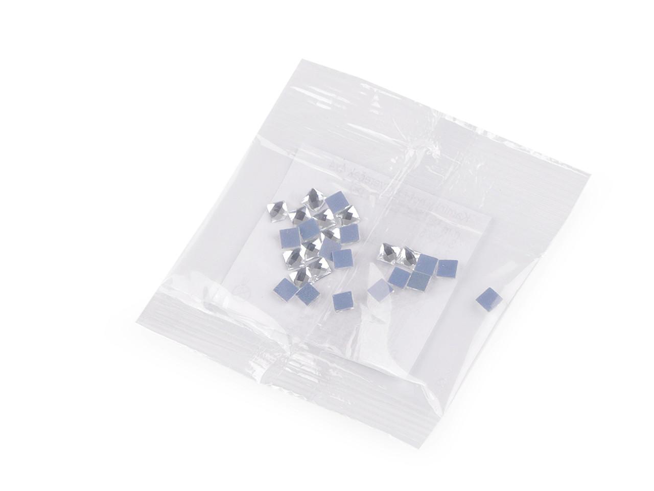 Iron-on hotfix rhinestones square, full-surface grinding 4x4 mm - Crystal (2 Grams)