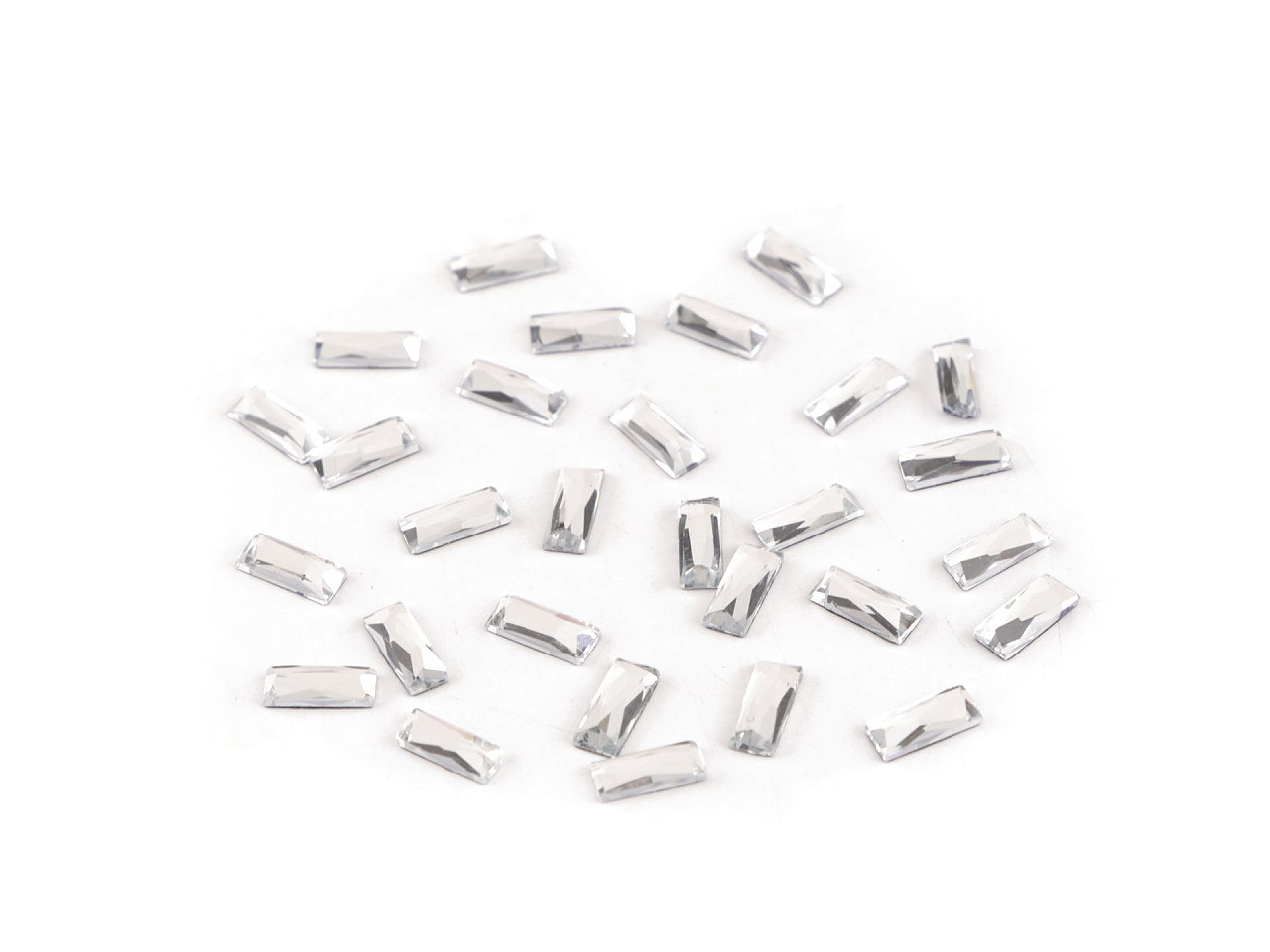 Iron-on hotfix rhinestones rectangle full-surface grinding 3x7 mm - Crystal (2 Grams)