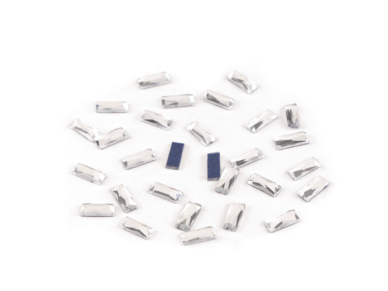 Iron-on hotfix rhinestones rectangle full-surface grinding 3x7 mm - Crystal (2 Grams)