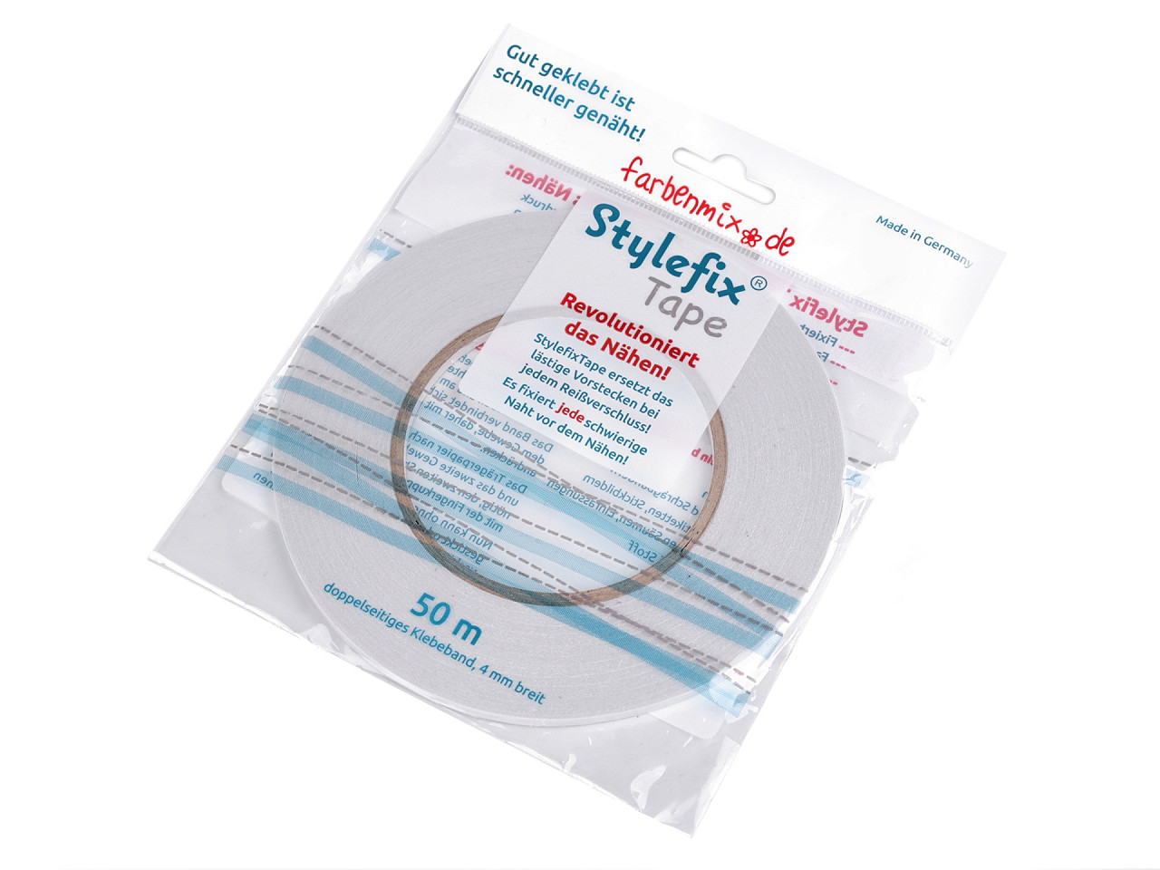 Double-sided sticky fabric tape stylefix 4 mm - Transparent (1 Piece)