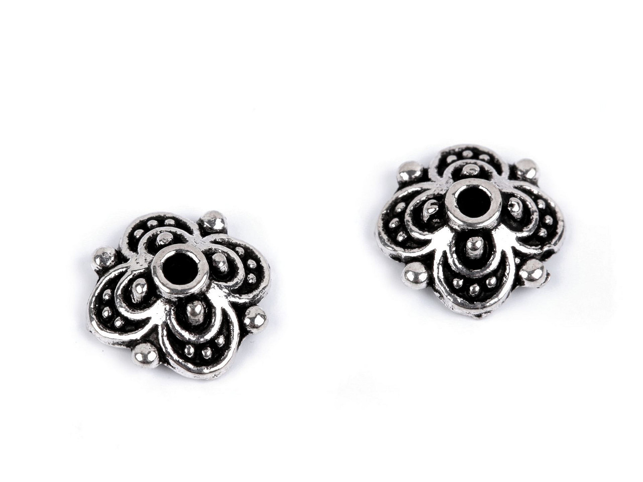 Bead cap ø10 mm flower - Platinum (10 Pieces)