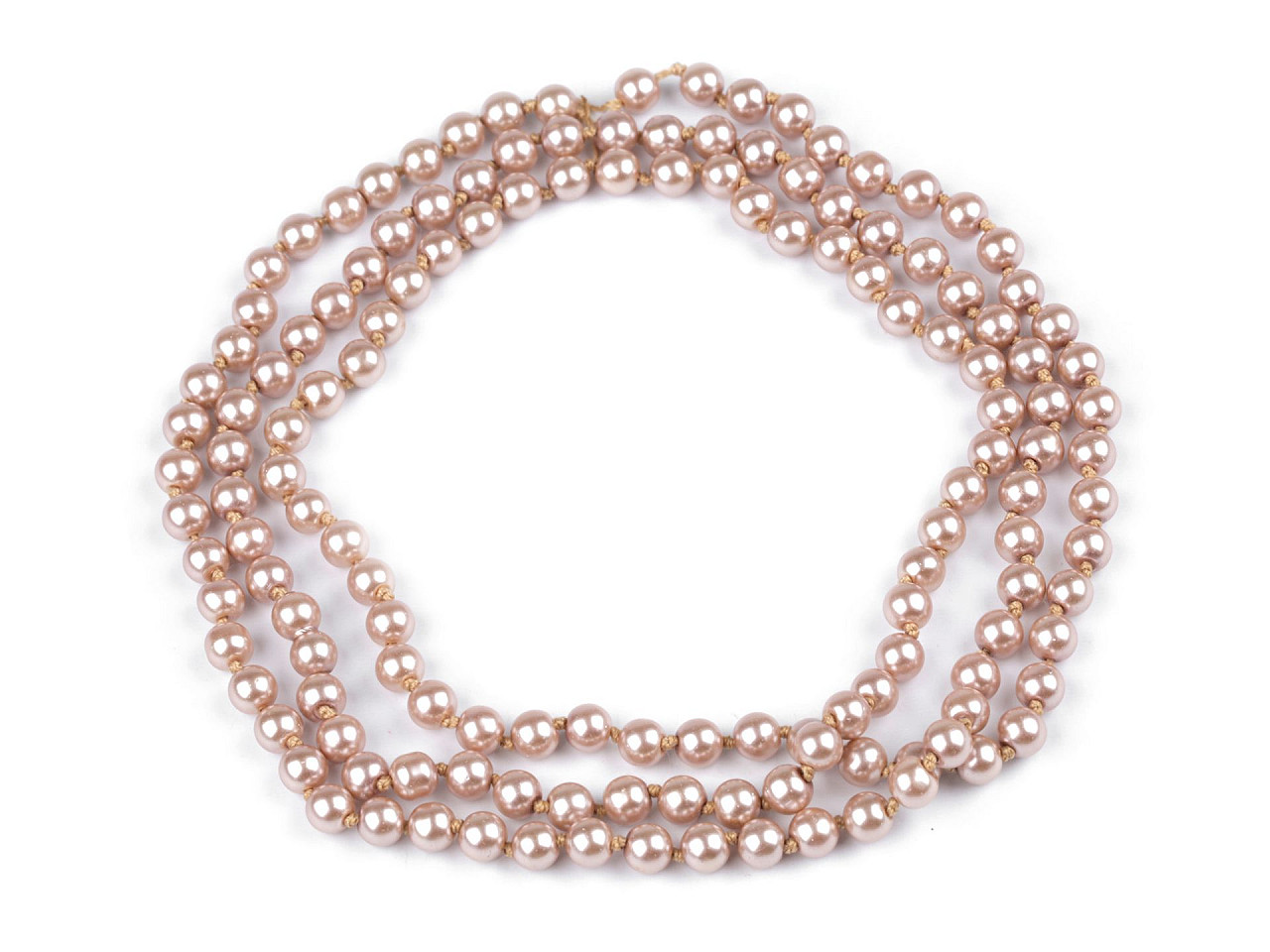 Faux pearl necklace long, retro - Light pink (1 Piece)