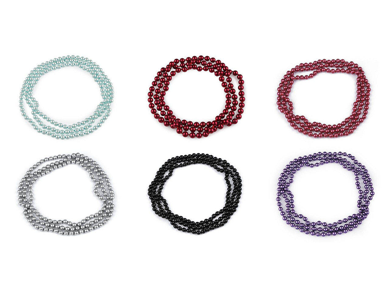 Faux pearl necklace long, retro - Light pink (1 Piece)