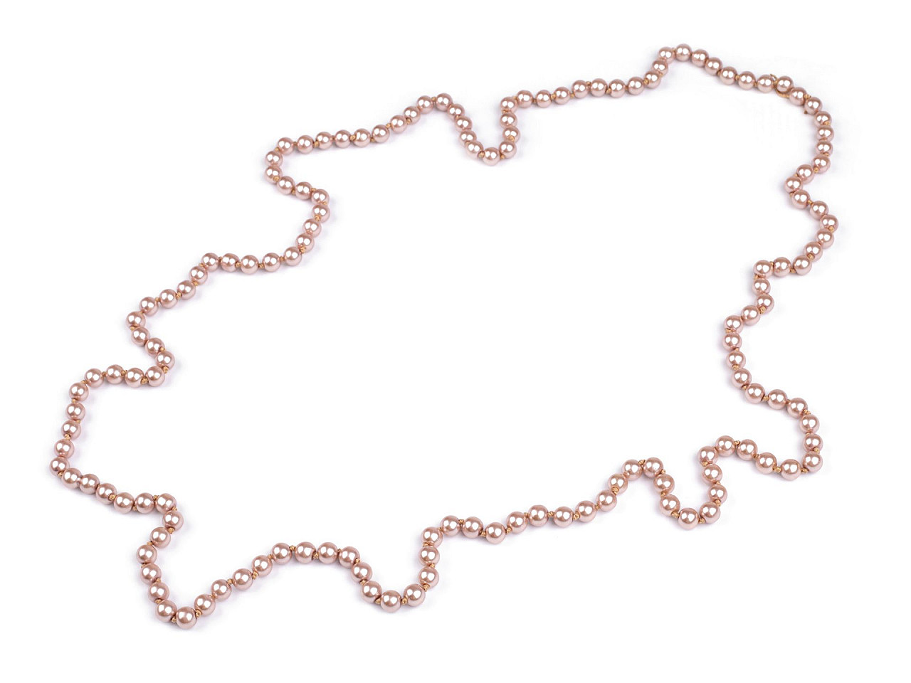 Faux pearl necklace long, retro - Light pink (1 Piece)
