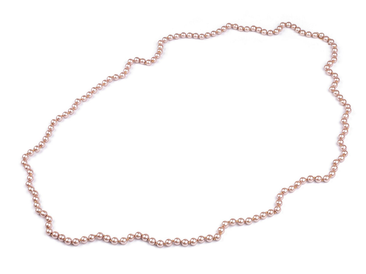 Faux pearl necklace long, retro - Light pink (1 Piece)