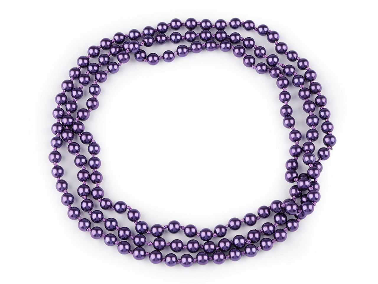 Faux pearl necklace long, retro - Light pink (1 Piece)