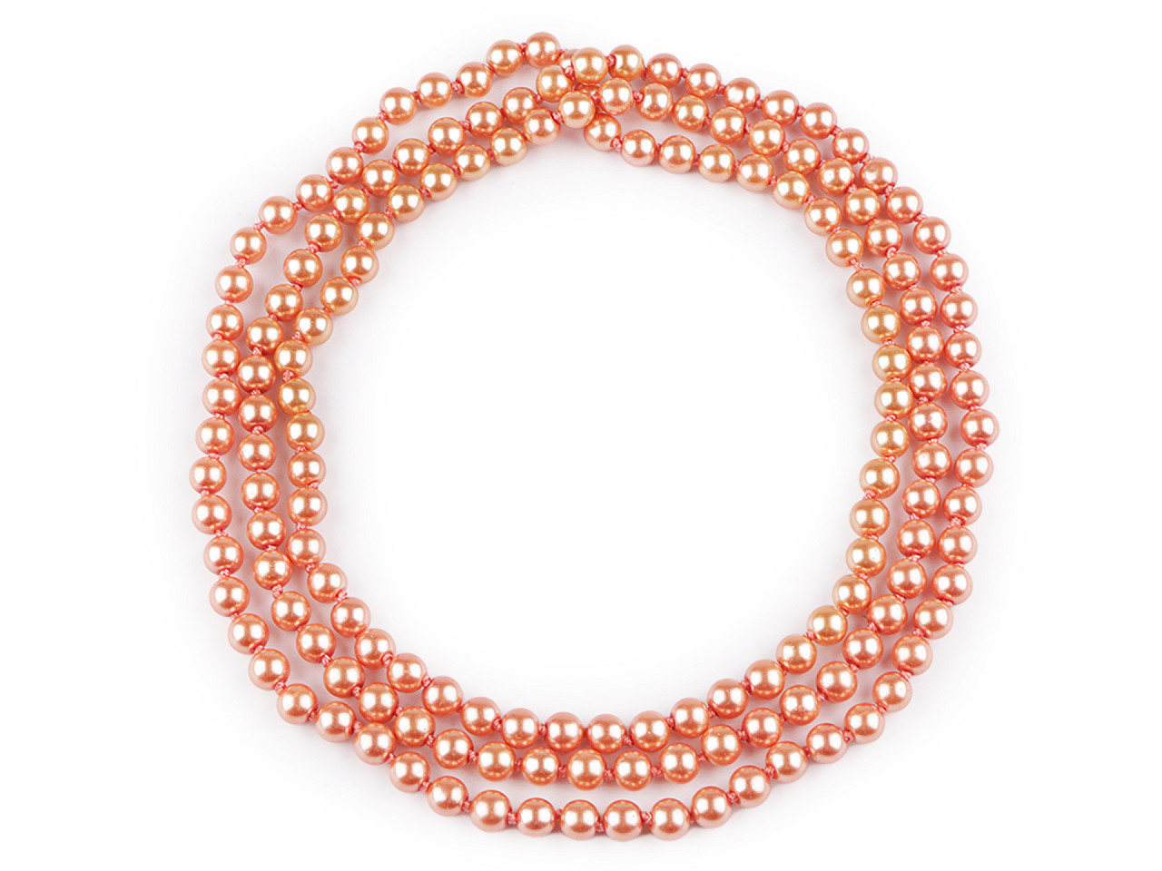 Faux pearl necklace long, retro - Light pink (1 Piece)
