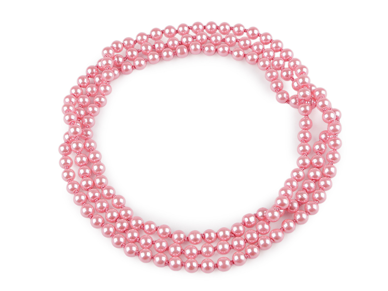 Faux pearl necklace long, retro - Light pink (1 Piece)