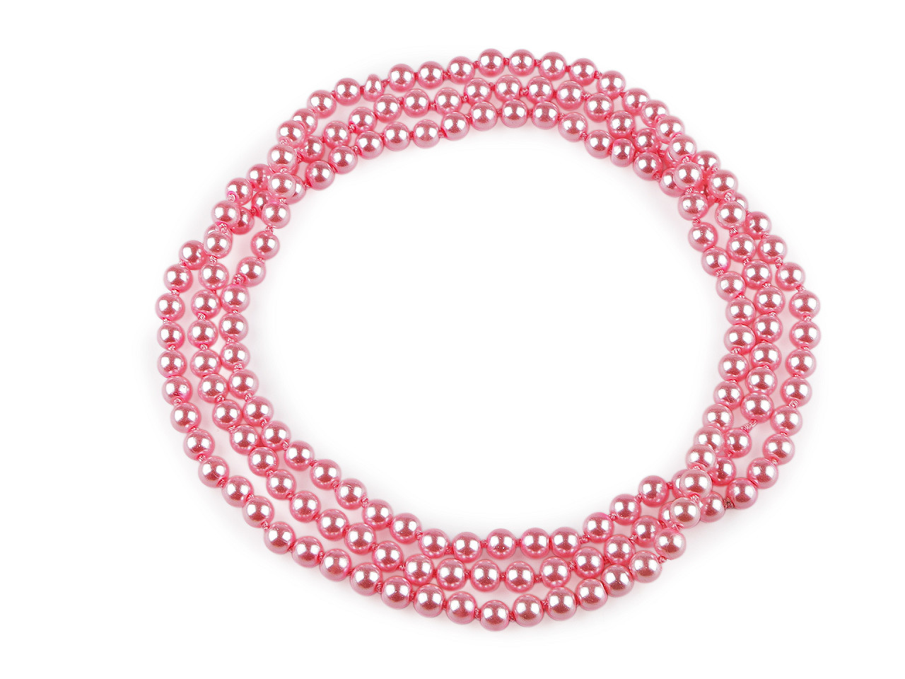 Faux pearl necklace long, retro - Light pink (1 Piece)