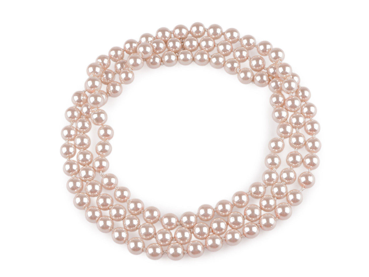 Faux pearl necklace long, retro - Light pink (1 Piece)