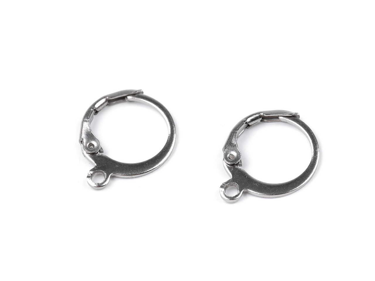 Stainless steel leverback earring findings - Platinum (4 Pieces)