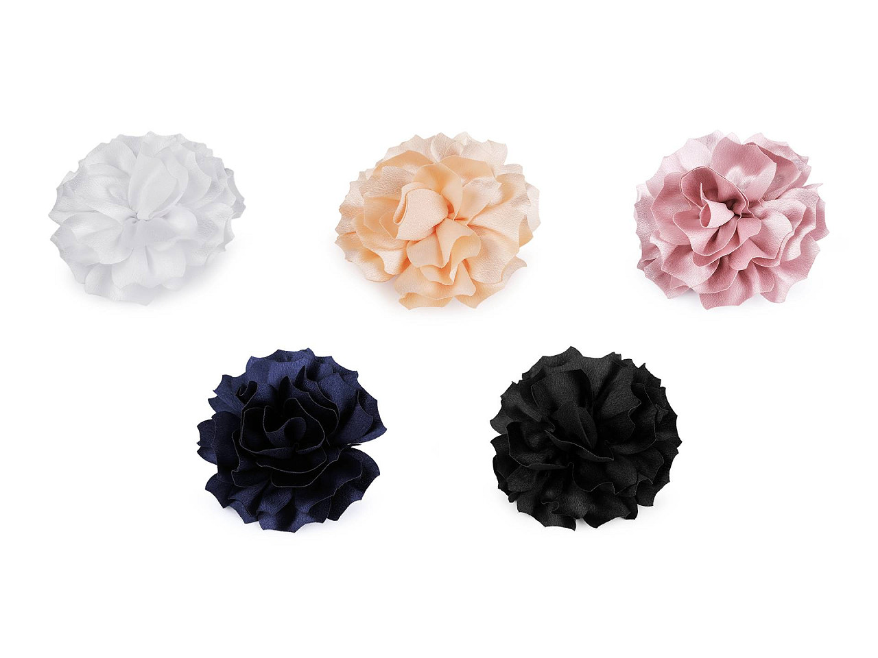 Brooch / hair ornament, satin flower ø11 cm - Salmon (1 Piece)