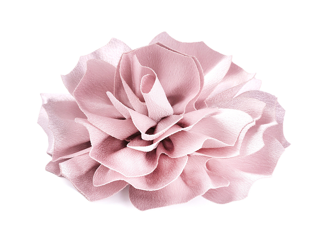 Brooch / hair ornament, satin flower ø11 cm - Salmon (1 Piece)