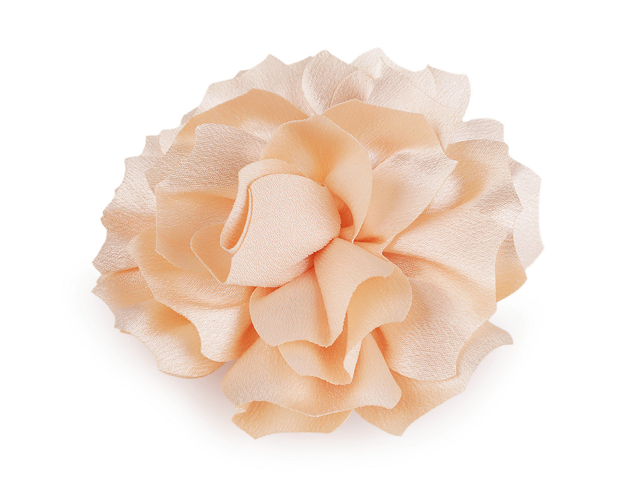 Brooch / hair ornament, satin flower ø11 cm - Salmon (1 Piece)