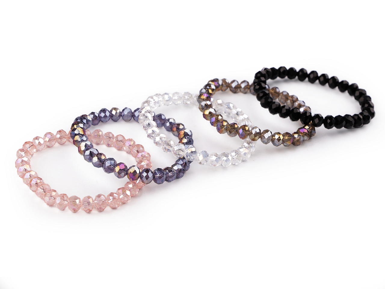 Bracelet made of glass beads with ab effect - Powder (1 Piece)