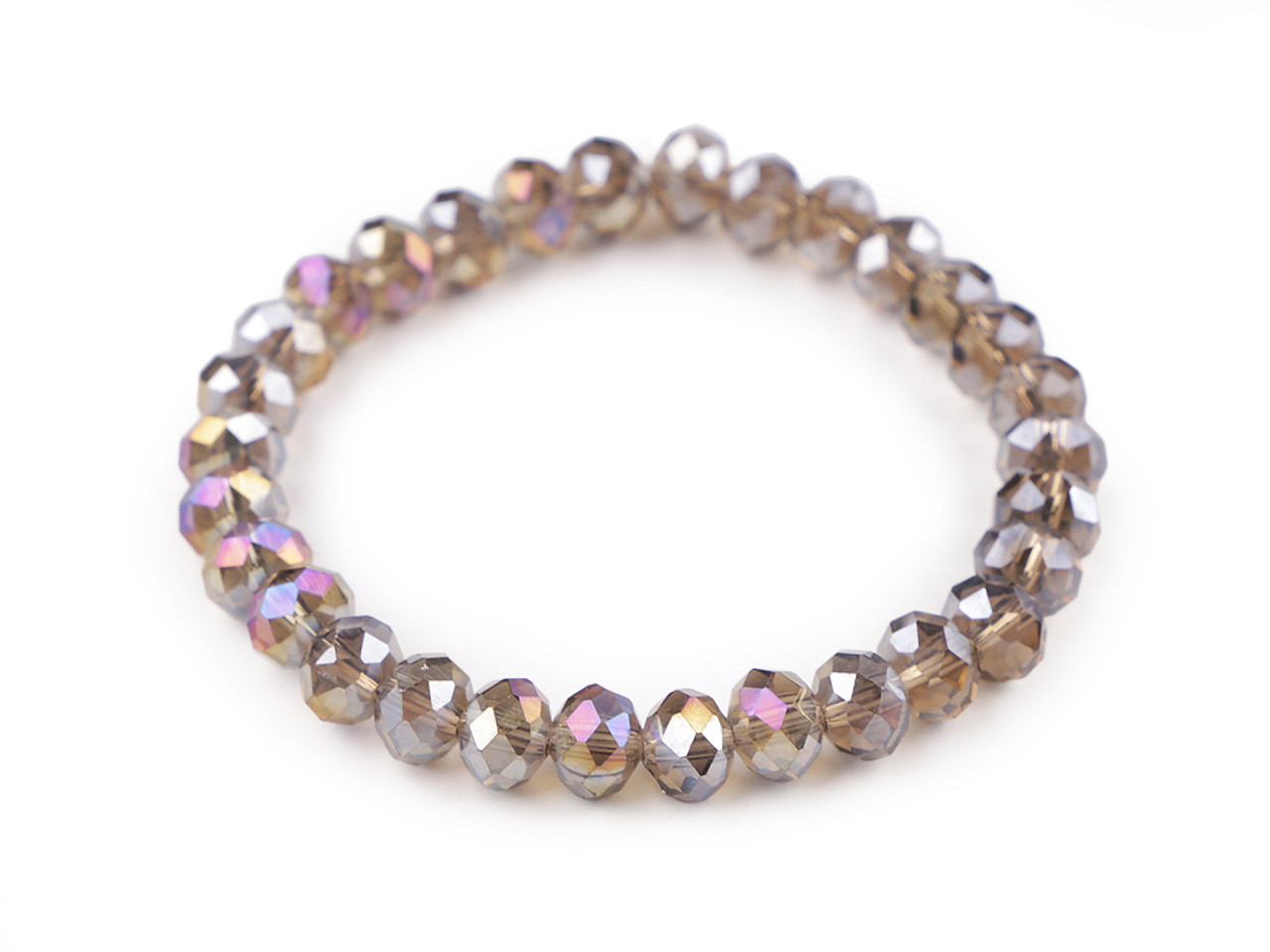 Bracelet made of glass beads with ab effect - Powder (1 Piece)