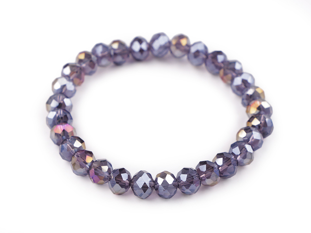 Bracelet made of glass beads with ab effect - Powder (1 Piece)