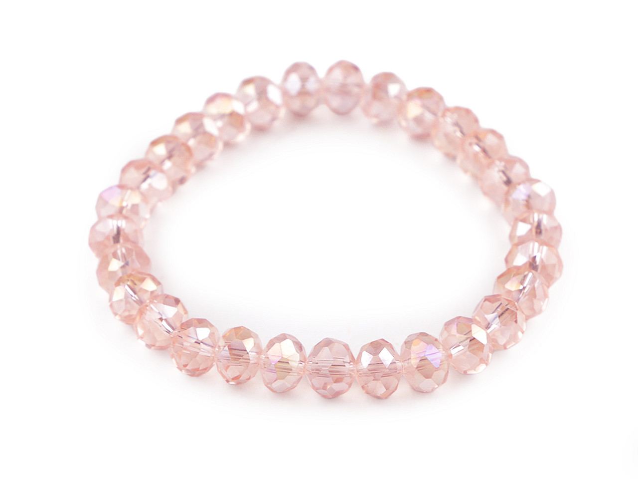 Bracelet made of glass beads with ab effect - Powder (1 Piece)