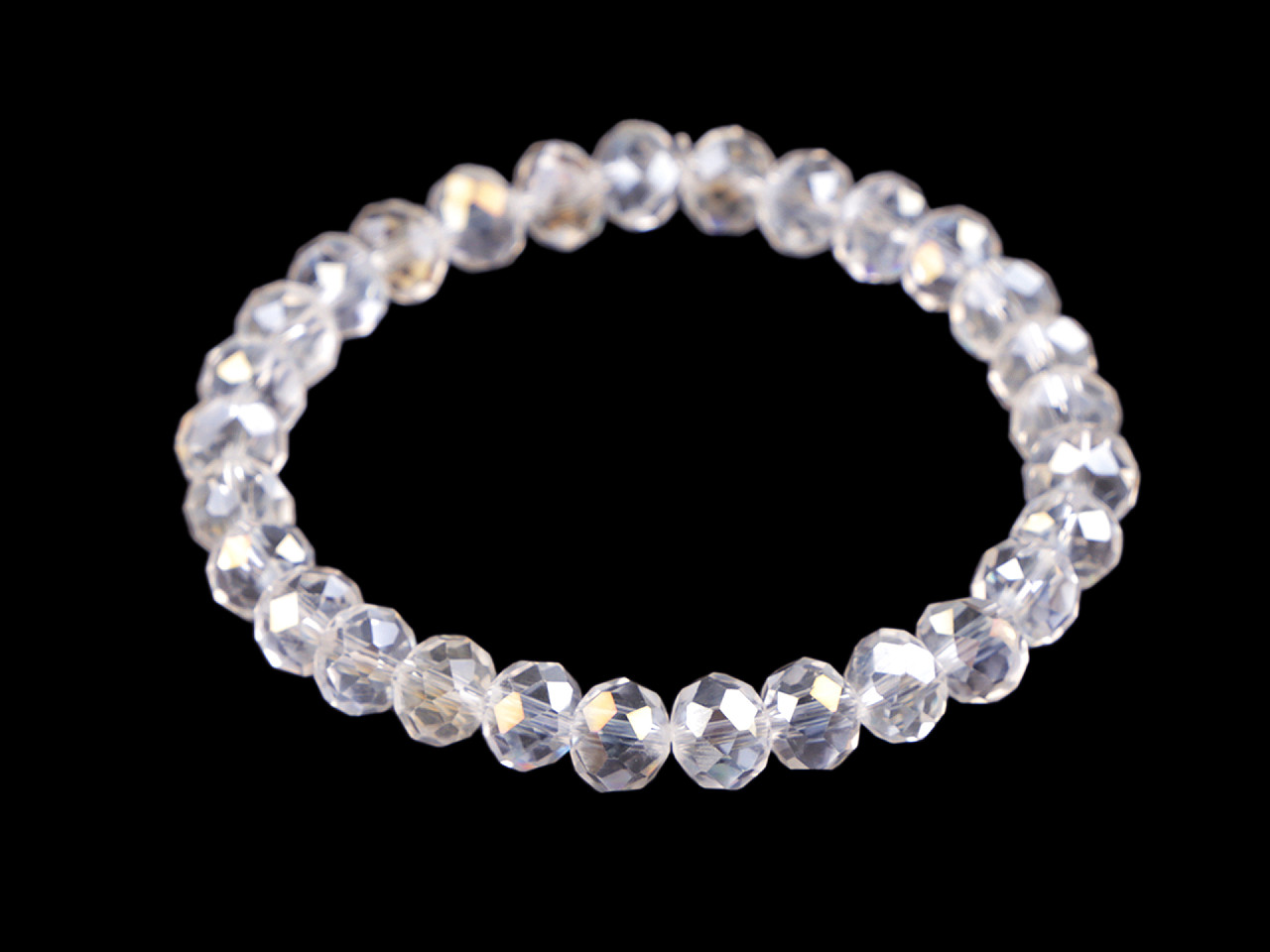 Bracelet made of glass beads with ab effect - Powder (1 Piece)