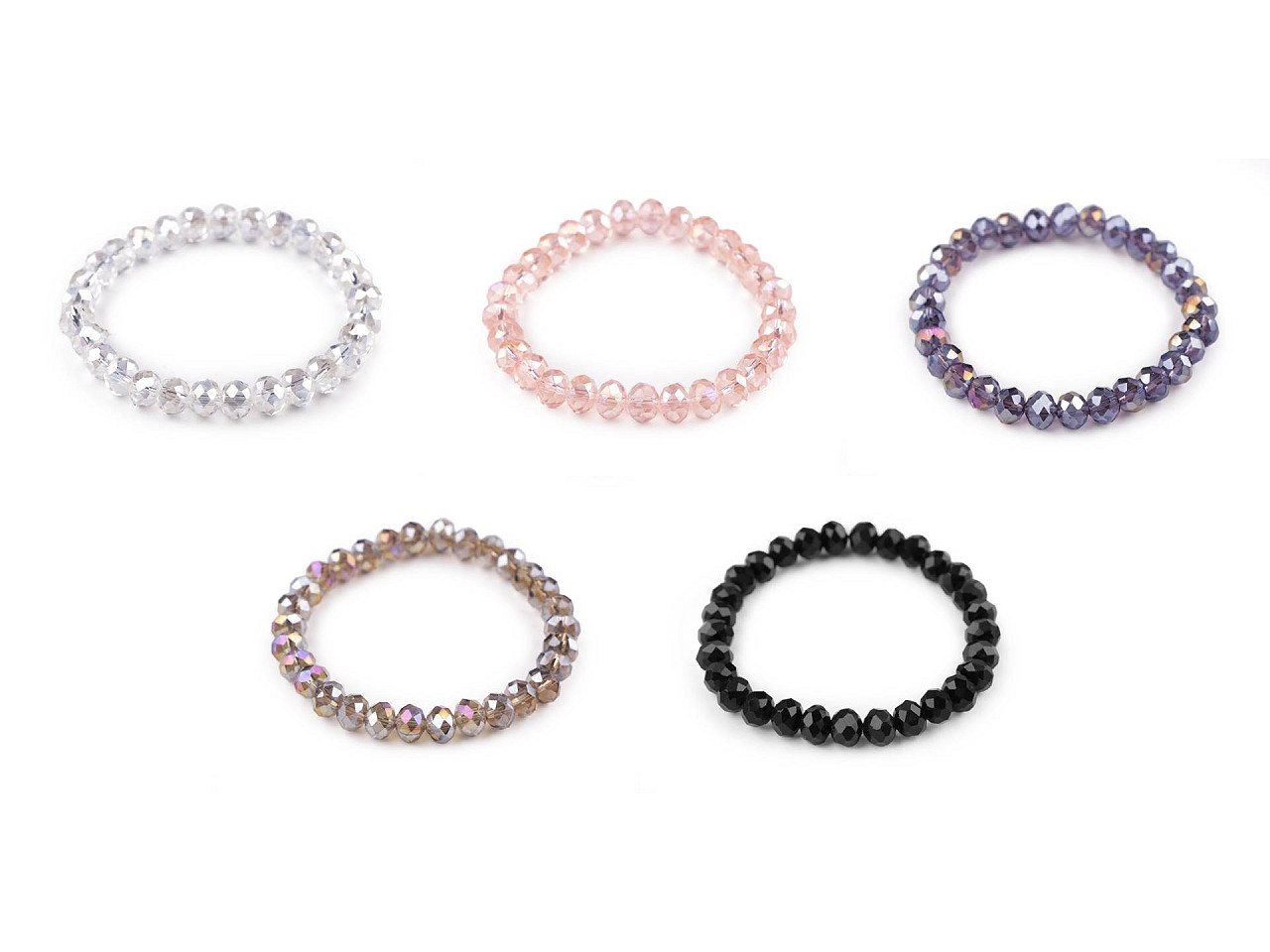 Bracelet made of glass beads with ab effect - Powder (1 Piece)