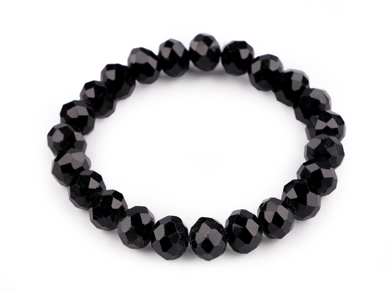 Bracelet made of glass beads with ab effect - Grey (1 Piece)