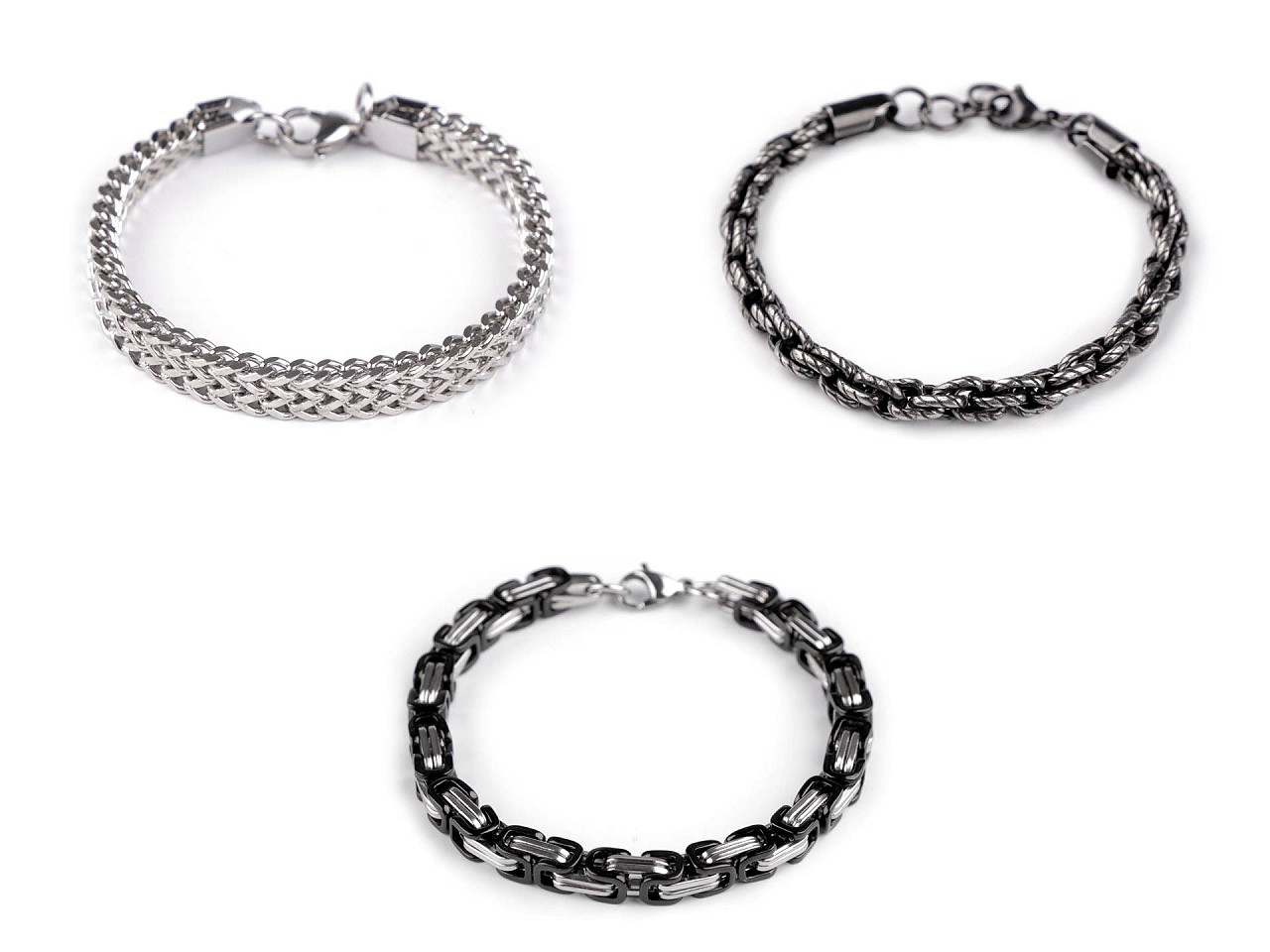 Men's stainless steel bracelet - Darksilver (1 Piece)