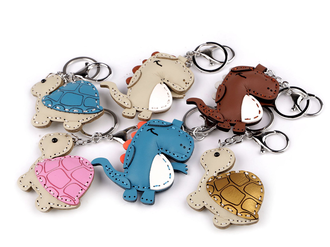 Backpack pendant / keychain - turtle, dinosaur - Gold (1 Piece)