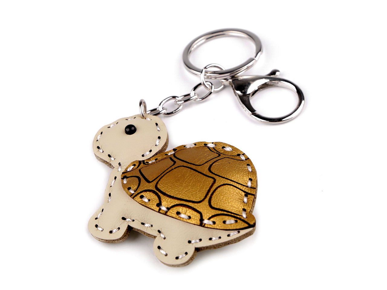 Backpack pendant / keychain - turtle, dinosaur - Gold (1 Piece)