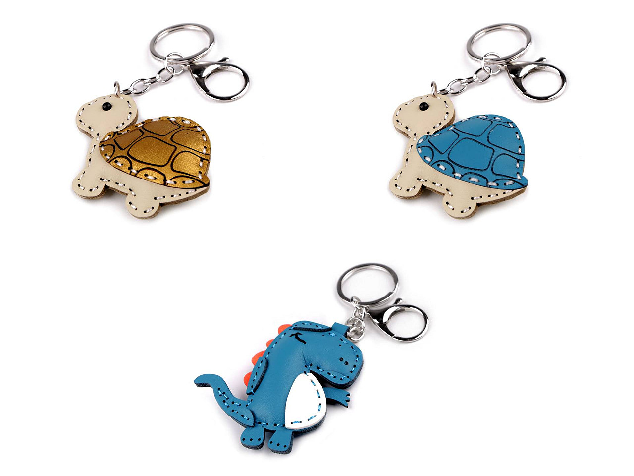 Backpack pendant / keychain - turtle, dinosaur - Gold (1 Piece)