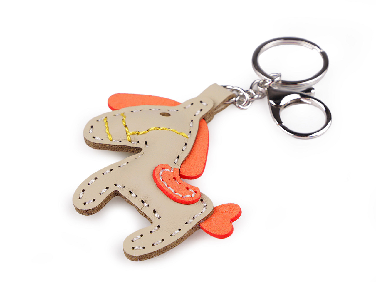 Backpack pendant / keychain - wolf, horse - Mustard (1 Piece)