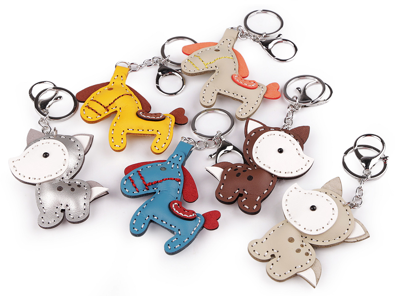 Backpack pendant / keychain - wolf, horse - Mustard (1 Piece)