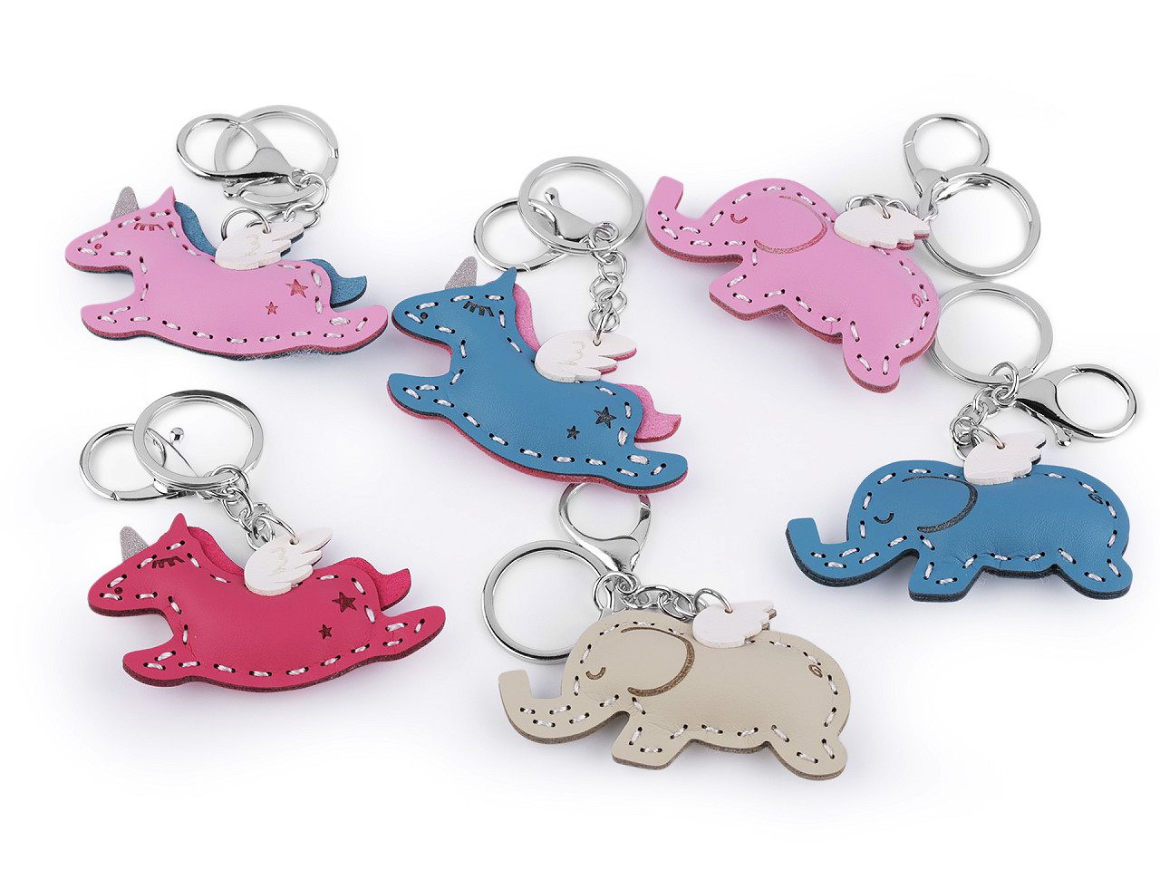 Backpack pendant / keychain - unicorn, elephant - Pink (1 Piece)