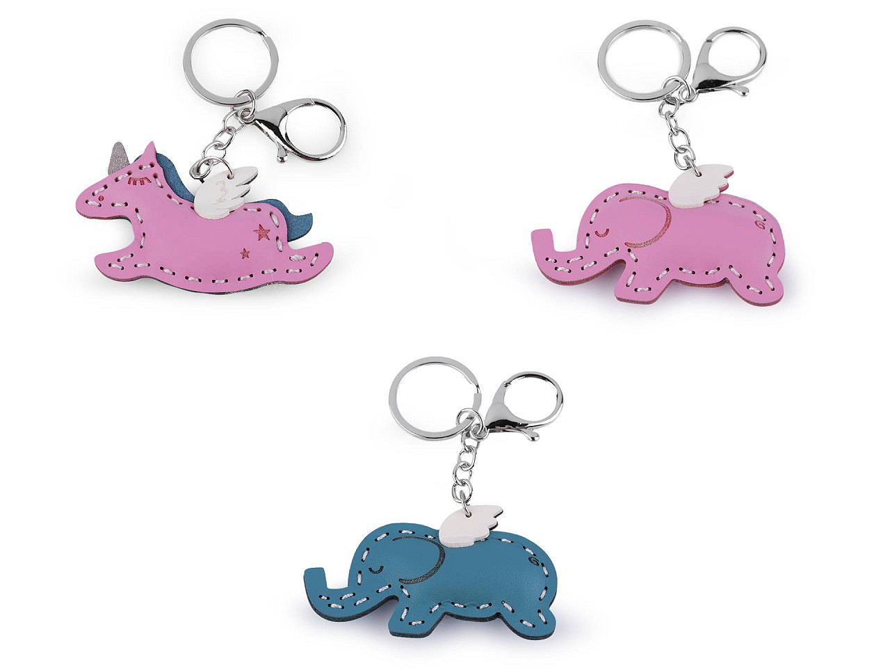 Backpack pendant / keychain - unicorn, elephant - Pink (1 Piece)