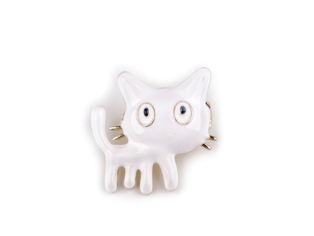 Brooch - cat, dog, doe - White (1 Piece)