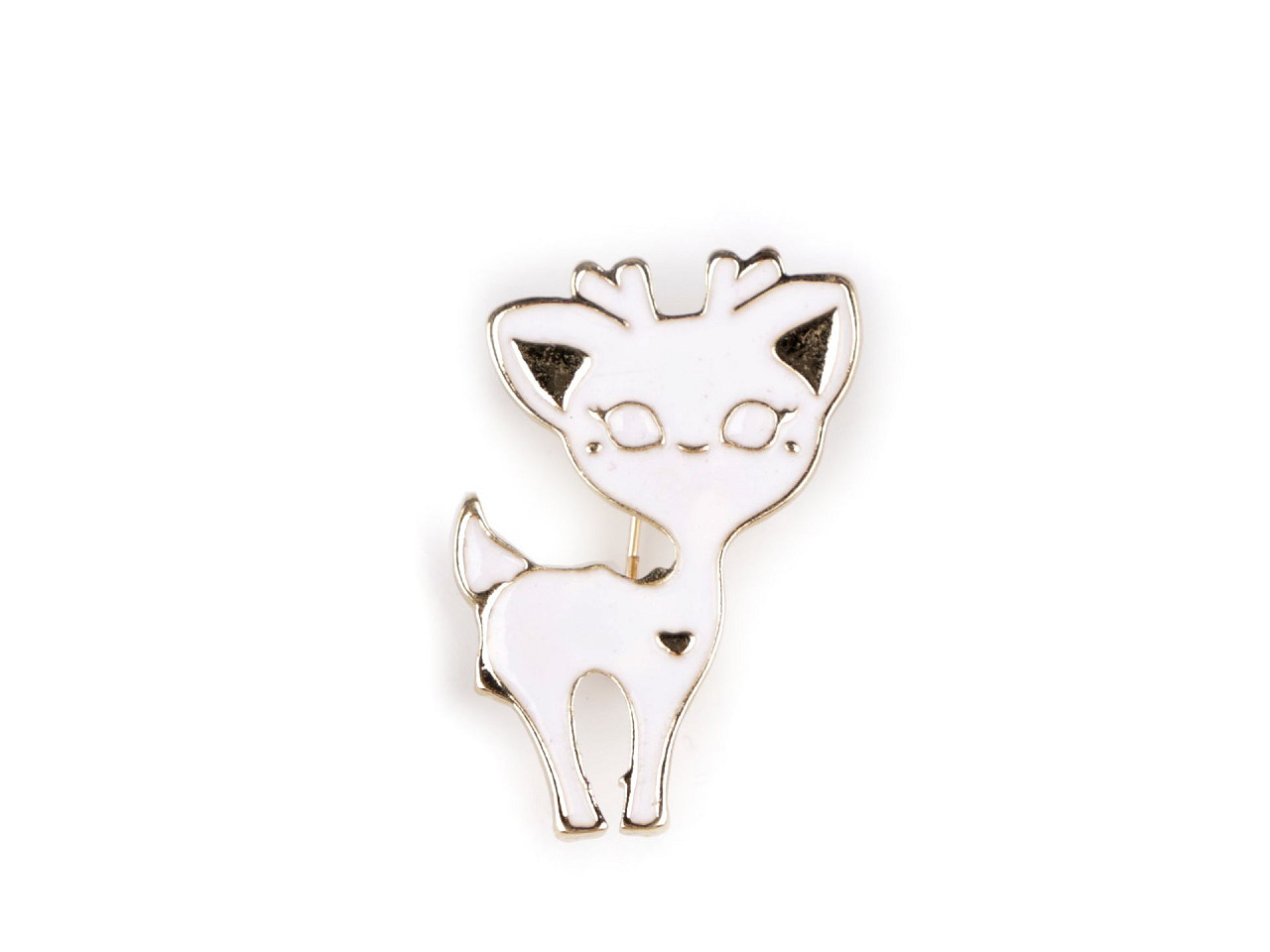 Brooch - cat, dog, doe - White (1 Piece)