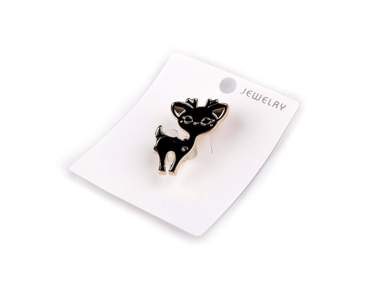 Brooch - cat, dog, doe - White (1 Piece)