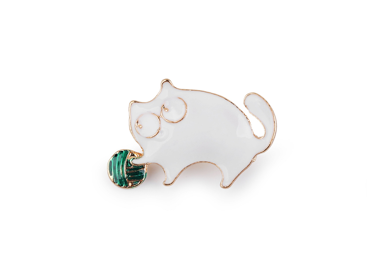 Brooch - cat, dog, doe - White (1 Piece)