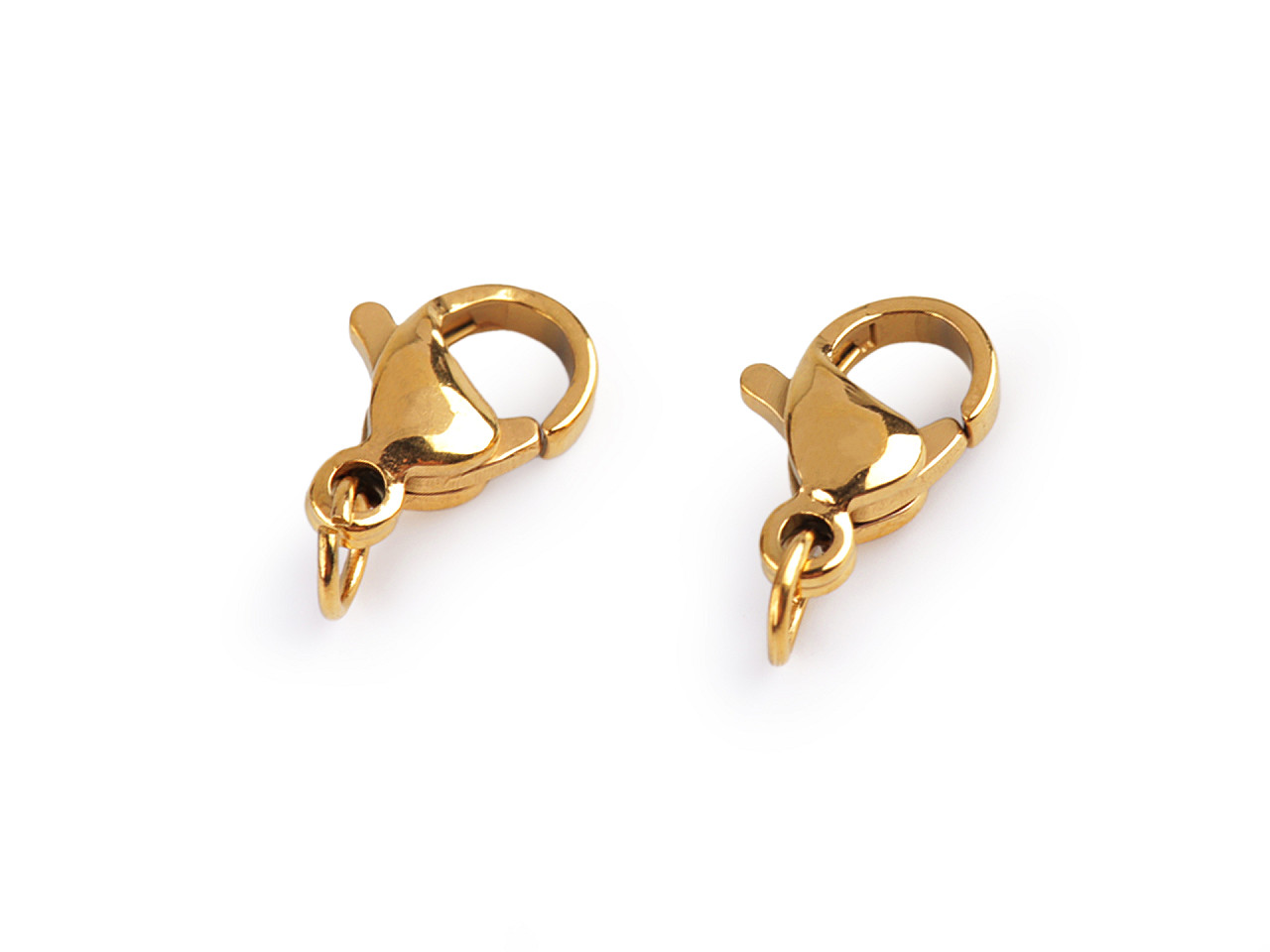 Carabiner with stainless steel connecting ring 7x10; 7x12 mm - Gold (2 Pieces)