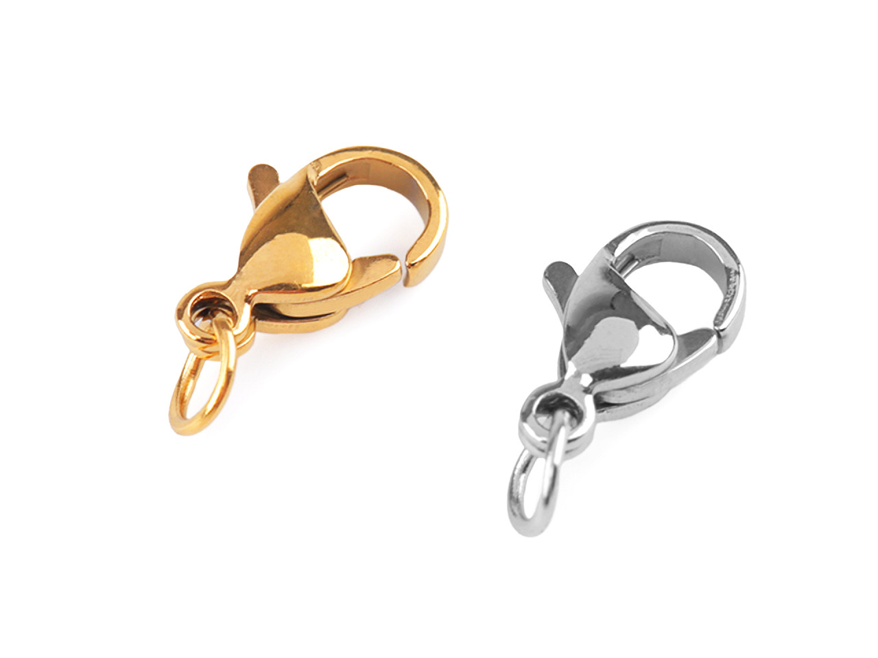 Carabiner with stainless steel connecting ring 7x10; 7x12 mm - Gold (2 Pieces)