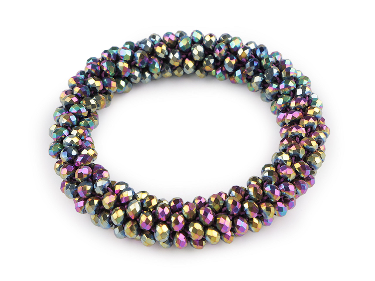 Bracelet / hair tie made of beads - Crystal (1 Piece)