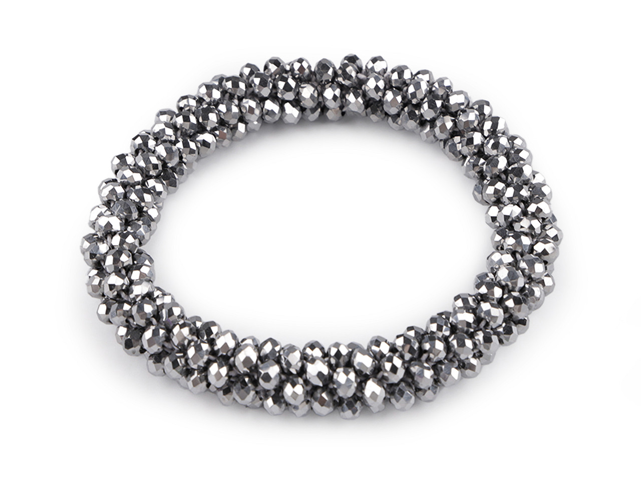 Bracelet / hair tie made of beads - Crystal (1 Piece)