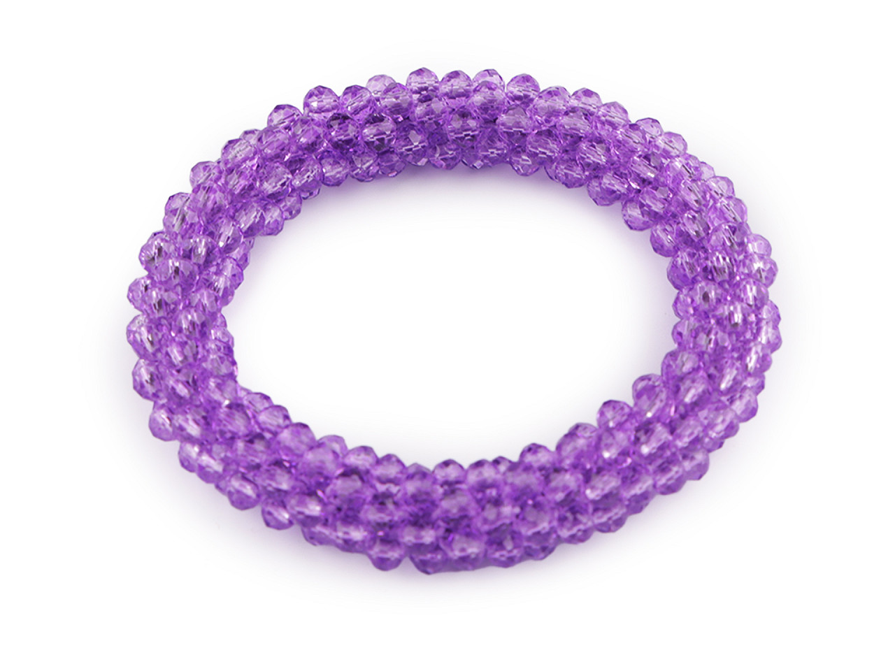 Bracelet / hair tie made of beads - Crystal (1 Piece)